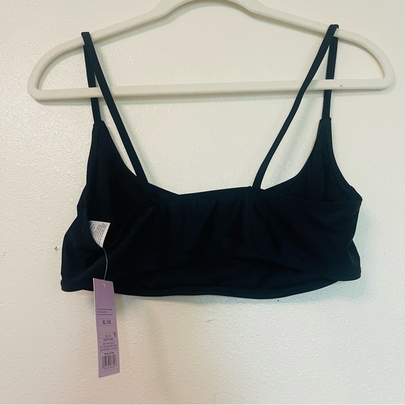 NWT Wild Fable Solid Black Swim Top Bikini Top Size XL - Picture 4 of 6